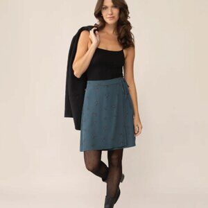 Naomi Blue Foliage Wrap Skirt